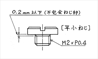 不完全ねじ部が短い・最小(0.5P)のネジが欲しい時