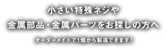 小さい特殊ネジや 金属部品・金属パーツをお探しの方へ